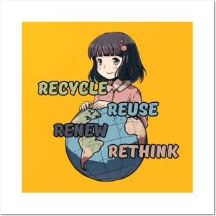 Recycle Reuse Renew Rethink Posters and Art